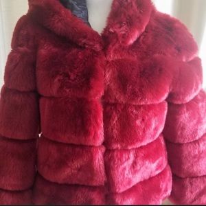 Comfy Faux fur and leather jacket.